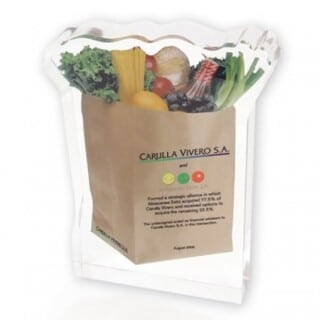 2d acrylic grocery bag award