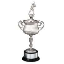 4215 19 lidded trophy cup with figurine