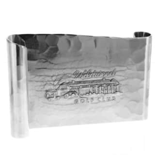 Aluminum scroll award