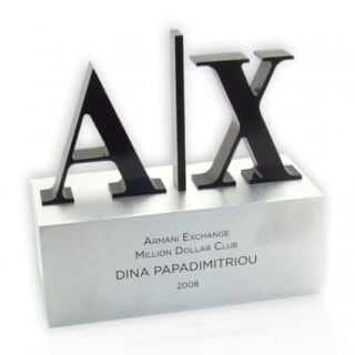 Aluminum and lucite award