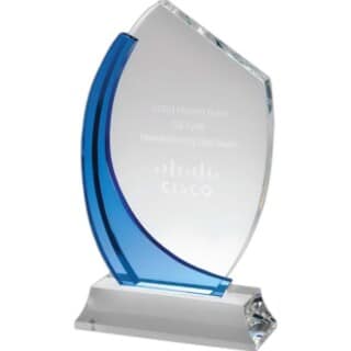 Blue optical crystal awards