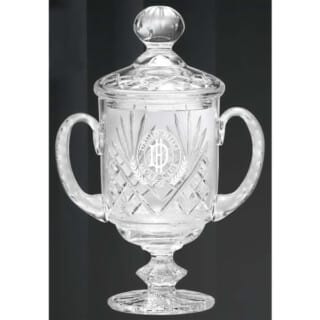 Hand cut crystal loving cup award