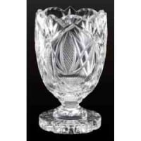 Silver leaf crystal trophy