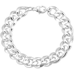 Sterling Silver 8in Curb Chain Bracelet 12.3mm Sterling silver 8in curb chain bracelet 12.3mm